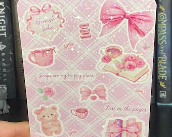 Inserto Kindle Bookish Babe / Decoración Kindle Pink Coquette / Estética de lectura acogedora / Inserto Kindle Book Girly