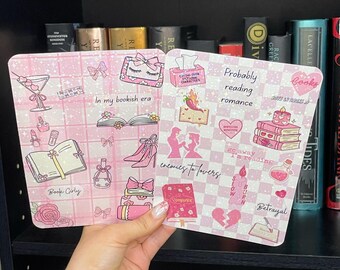 Inserto Kindle de Romance Bookish / Inserto de Lectura Pink Coquette / Estética de Enemigos a Amantes / Decoración Kindle de Chicas Bookish