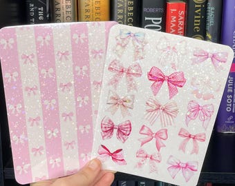 Inserto para Kindle con lazo rosa / Diseños de cintas femeninas Coquette para fundas transparentes