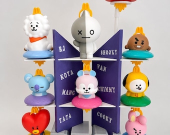 BT21 9-Figure Display Stand for Happy Meal Toys | Optional Character Names