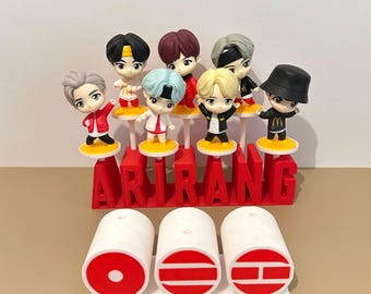 TinyTAN Display Stand | Red White ARIRANG Theme Shelves & Podiums