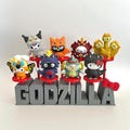 Godzilla x Hello Kitty Happy Meal Display Stand | 8-Figure Collector Display | Interchangeable Character Accessory