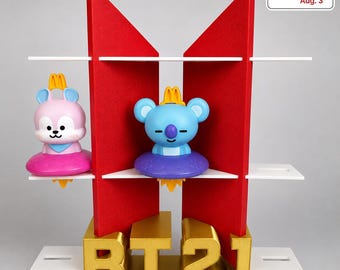 Espositore per giocattoli BT21 Happy Meal / Contiene 8 personaggi / Colori personalizzabili, incisione del nome
