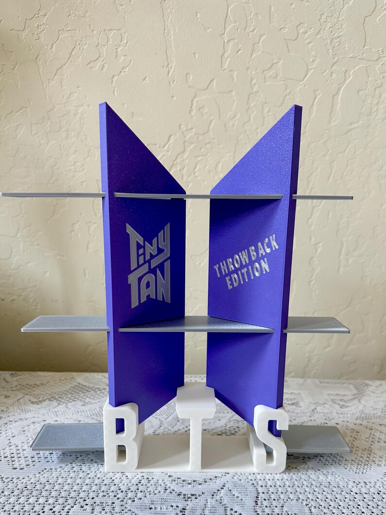 THROWBACK EDITION TinyTAN Displayställ – 3D-printad hylla för McDonald’s BTS-figurer bild 3