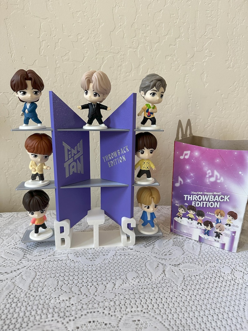 THROWBACK EDITION TinyTAN Displayställ – 3D-printad hylla för McDonald’s BTS-figurer bild 5