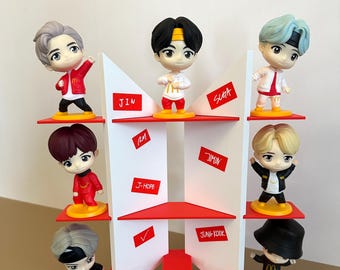 TinyTAN Display Stand | Red White Theme Shelves & Podiums