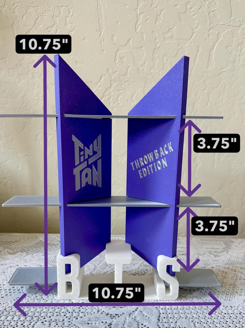 THROWBACK EDITION TinyTAN Displayställ – 3D-printad hylla för McDonald’s BTS-figurer bild 4