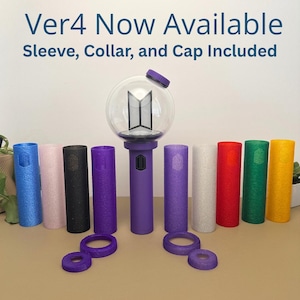 BTS Lightstick Sleeve | Army Bomb Cover | Fits Ver 4 (2026) & Map of the Soul SE | Custom Colors | Soft or Hard Shell | DIY Smooth Option