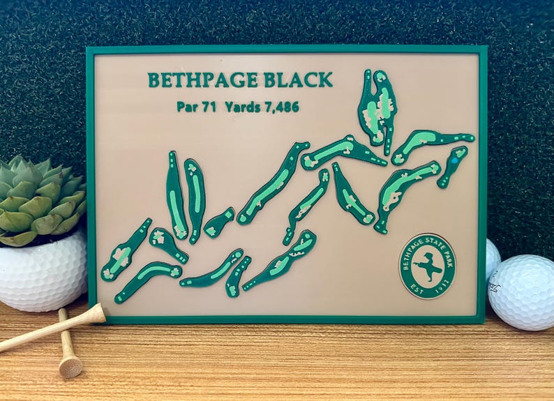 Bethpage Sign In Bethpage Black Golf Course Puzzle – Ryder Cup 2025 | Desktop Golf Gift ...