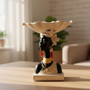 Busto africano ornamentale – Scultura in resina, oggetto decorativo, decorazione di lusso, artigianato per interni, idea regalo unica, regalo per l'inaugurazione della casa