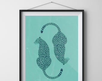 Cheetah Love Art Print: Preppy Dorm Decor (Digital Download)