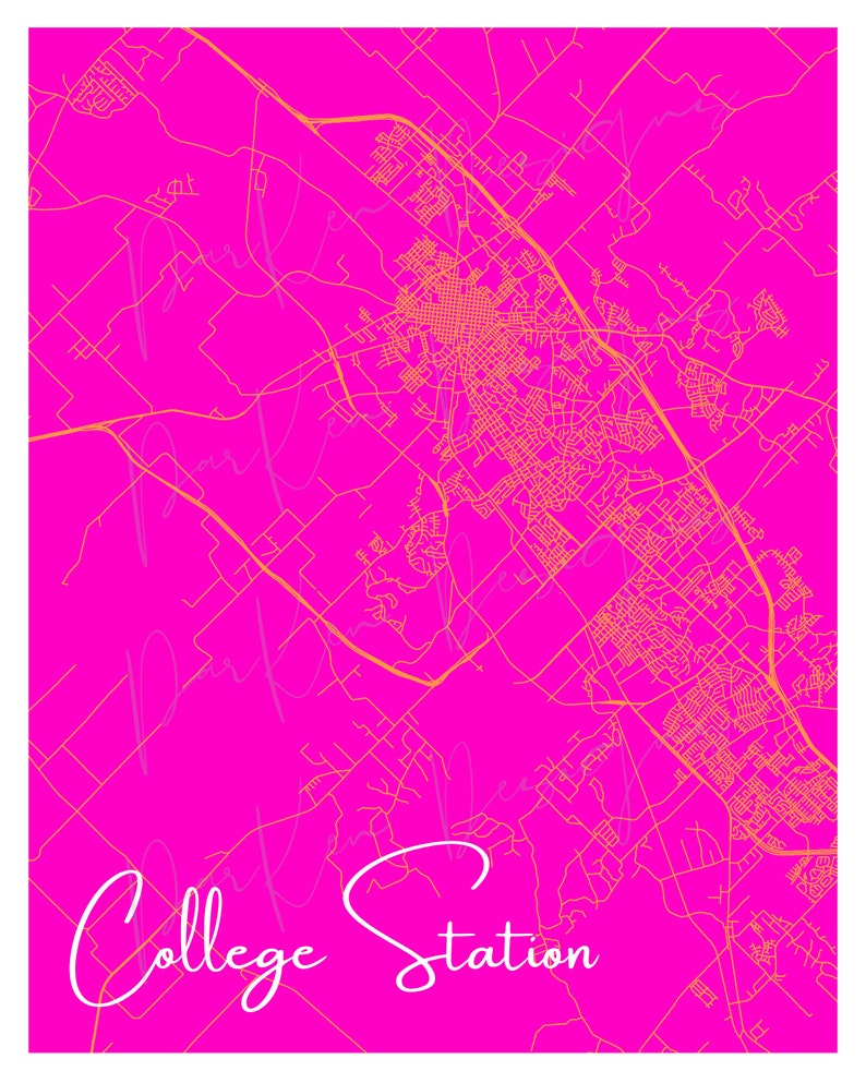 College Station Map (digital Download), College Station, Texas, College ...