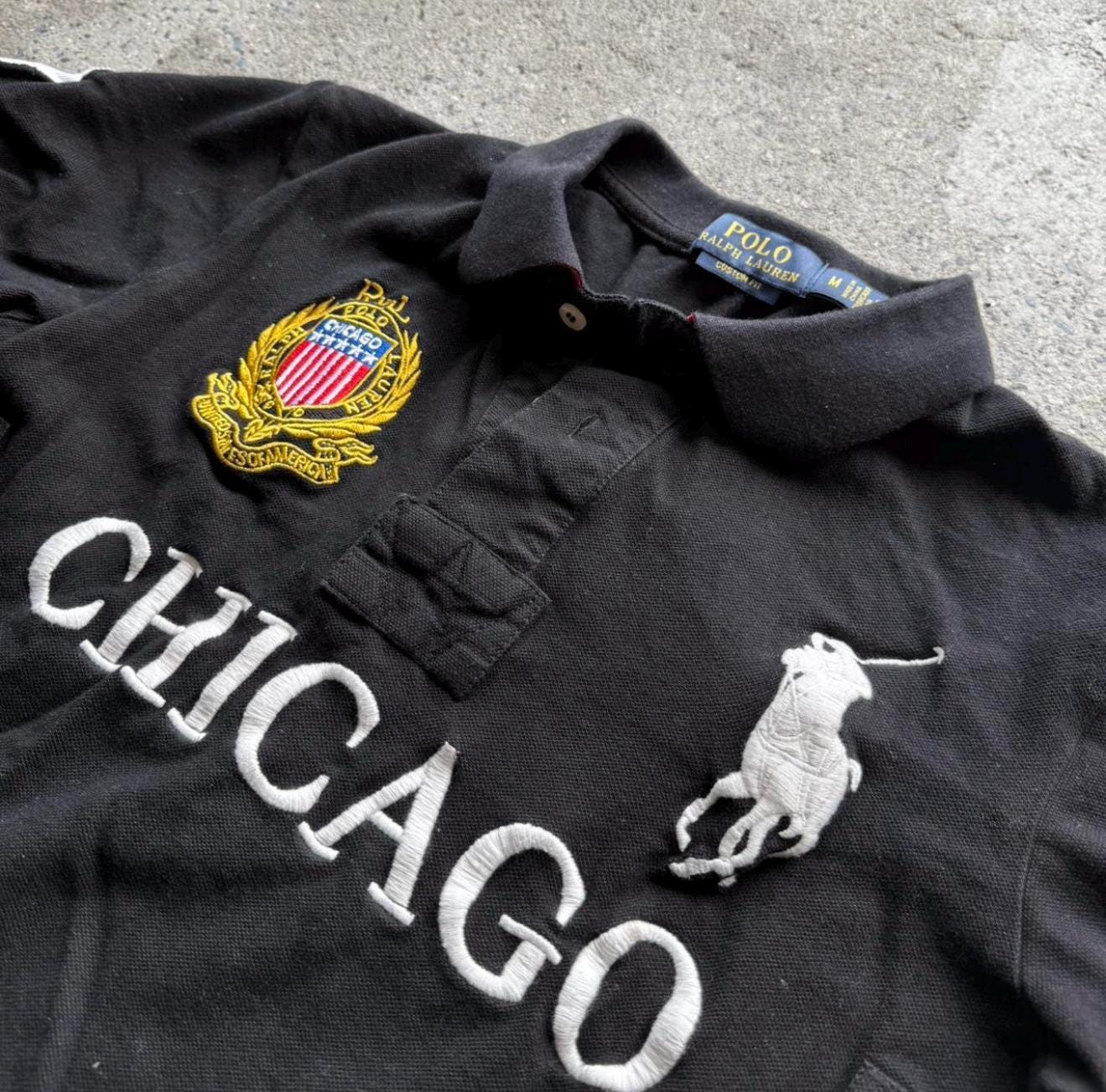 トップス POLO RALPH LAUREN CHICAGO POLO SHIRT M Ralph Lauren Chicago Polo Shirt - XXL - P2P: 27”  | Depop
