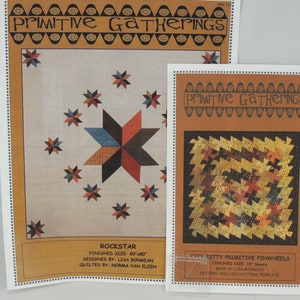 Itty Bitty Primitive Pinwheels and Rockstar Patterns by Primitive Gatherings