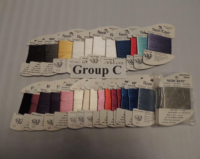 Needlepoint Ribbon Large Lot of Rainbow Gallery Neon Rays Needlepoint Ribbon - GROUP C - Etsy