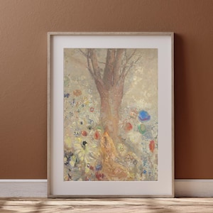 Odilon Redon Boeddha-afdruk | Symbolistische digitale kunstafdruk, mystieke vintage wanddecoratie, digitale download, afdrukbare kunst, poster, kunst aan de muur