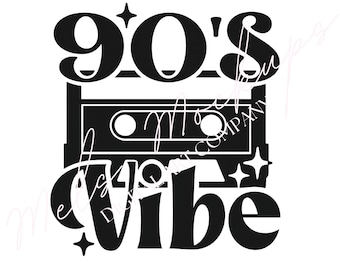 Jaren 90 Vibe SVG | Retro cassetteontwerp, Cricut Cut-bestand (digitale download)
