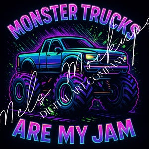 Monster Trucks Are My Jam PNG | Monster Truck PNG Sublimation Design | Kids Truck Design PNG Digital Download Monster Truck Tumbler Design