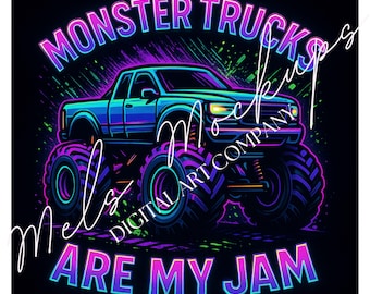 Monster Truck PNG | Dziecięcy projekt sublimacyjny (pobieranie cyfrowe)