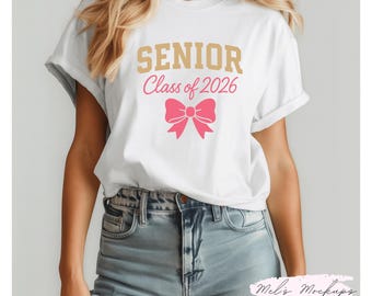 Senior 2026 SVG PNG, Bogen Kokette, Abschluss Shirt (Digitaler Download)
