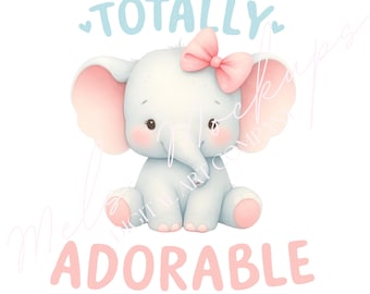 Baby Elephant PNG, Cute Newborn Clipart (Digital Download)