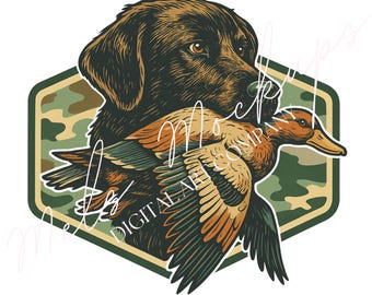 Labrador Hunting Dog Camo Patch | Duck SVG, PNG (Digital Download)