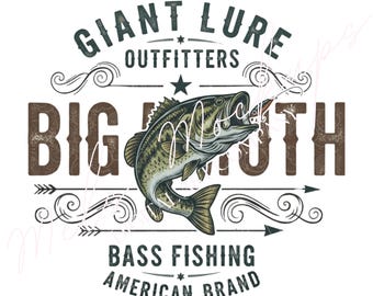 Giant Lure Outfitters Classic Fishermens Logo Fishing Lover PNG