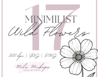 Wildblumen SVG Bundle, Florale Skizze (Digitaler Download)