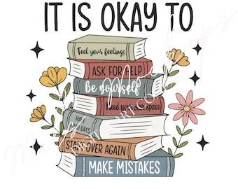 Boho Floral It's Okay Svg Png, Inspirational Quote, Cricut Cut File
