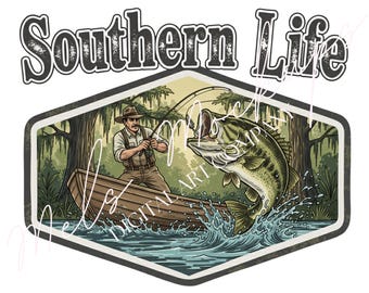 Zuidelijk leven, png-bestand | Bass Fishing, Duck Hunting Clipart (digitale download)