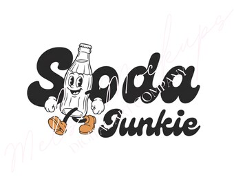 Vintage Retro Soda Junkie Funny Humor PNG