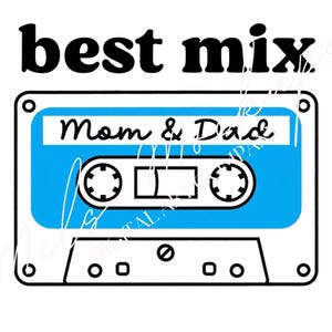 Best Mix Mom & Dad Retro Cassette Svg Png, Vintage Music Gift Svg, 90s Style Family Svg, Parents Gift Svg, Digital Download Svg Png