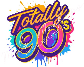 PNG retrô dos anos 90 | Design de sublimação neon (download digital)
