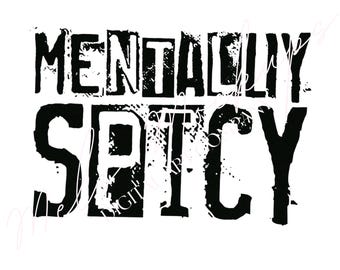 Mentally Spicy Sarcastic Quote | Retro Leopard Print PNG SVG (Digital Download)