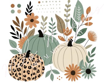 Boho Leopard Pumpkin PNG, Fall Shirt Design (Digital Download)