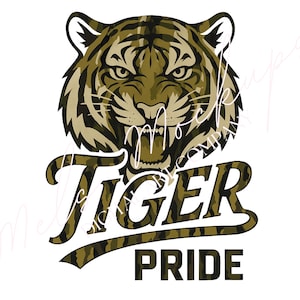 Tiger Shirt PNG | Tigerkopf Sublimations Design | Schulgeist Tiger PNG | Fußball Tiger Maskottchen Digitaler Download