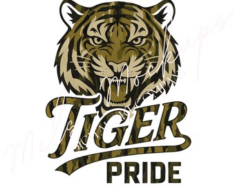 Tiger Head Sublimation Design | School Spirit Mascot (Digital Download)