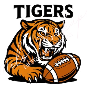 Tiger Shirt PNG | Tigerkopf Sublimations Design | Schulgeist Tiger PNG | Fußball Tiger Maskottchen Digitaler Download