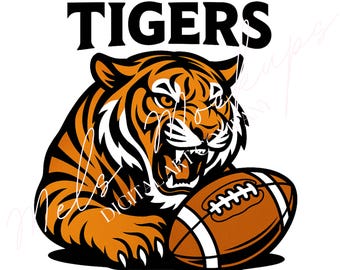 Tiger Head PNG | Football Mascot Sublimation Design (Digital Download)
