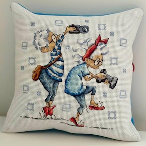 Embroidered Decorative Pillow – “Grandmothers” Design – Ukrainian  Art – Handmade Gift – 21x21 cm