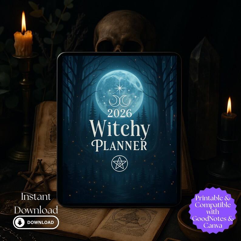 2026 Witchy Planner | Canva Editable & Goodnotes Compatible | Moon ...