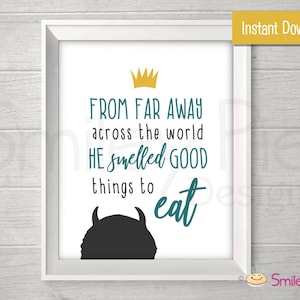 Wild One Party Sign - Food Sign - 8&quot;x10&quot;Printable File - Where the Wild Things Are - From Far Away - First Second Third Birthday - Crown