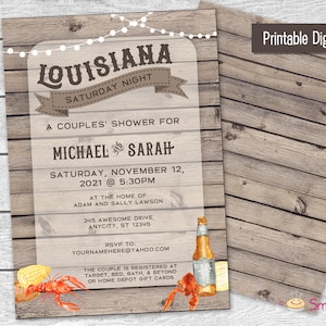 Louisiana Crawfish Boil Invitation: Couple&#39;s Shower (Printable PDF)