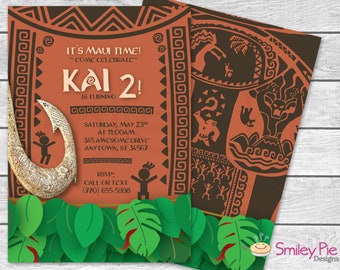 Maui Birthday Invitation – Luau Invite – Boy Birthday – Printable Digital File