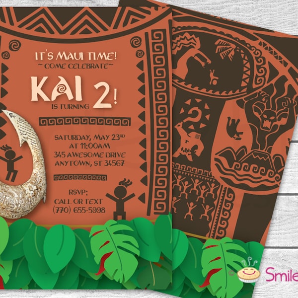 Maui Birthday Invitation – Luau Invite – Boy Birthday – Printable Digital File