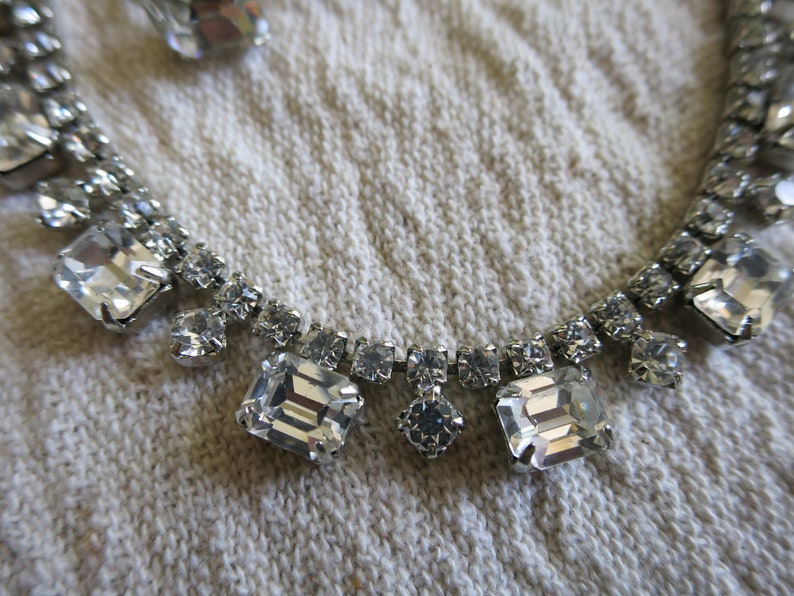 Vintage Rhinestone Necklace and Earring Set