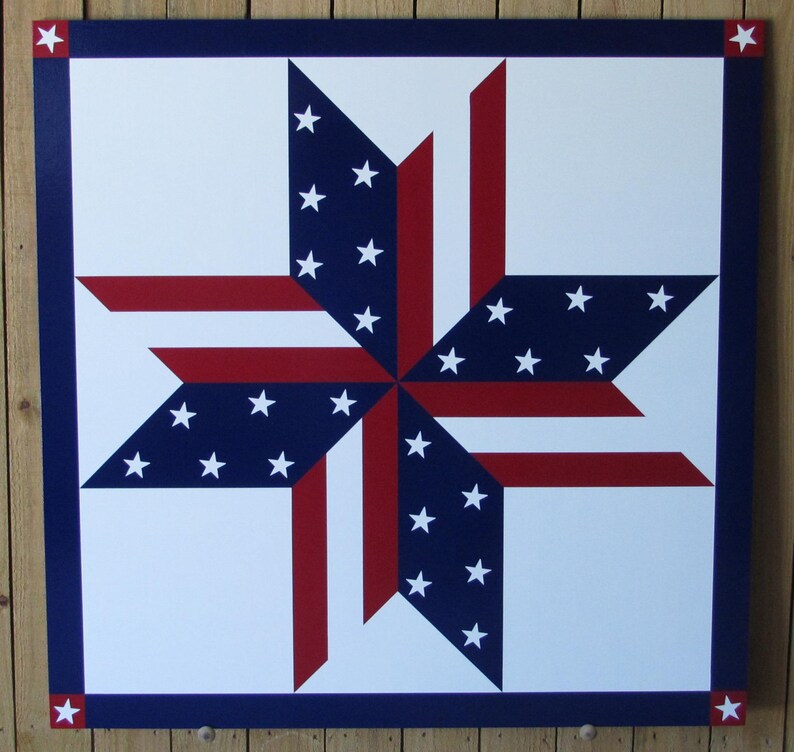 stars stripes barn quilt 24x 24 etsy