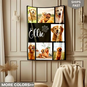 Manta personalizada para mascotas con foto y texto: regalo conmemorativo personalizado para perros y gatos.