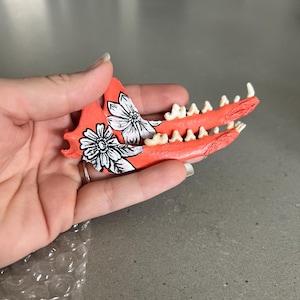 Hand Painted Custom Ethical Floral Fox Jaw