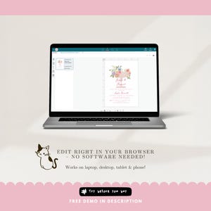 Soft spring garden bridal shower invitation featuring pastel wildflowers and small butterflies along the floral border. A fresh, airy design perfect for spring or summer celebrations and fully customizable for your event.